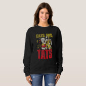 Sweatshirt Chats Rétro Et Ats Tatouage De Chat Ee (Devant entier)