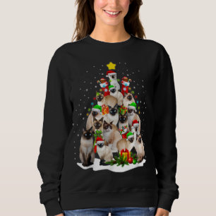 Sweatshirt Chats siamois Arbre de Noël & Léger Doux laide C