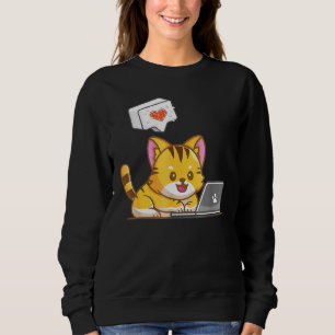 Sweatshirt Chats Sushi Sur Ordinateur