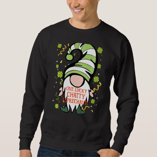 Sweatshirt Chatty Funny St Patrick S Day Lucky Gnome Family M (Devant)