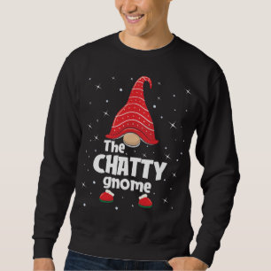 Sweatshirt Chatty Gnome Famille Correspondant Noël Funny Paja