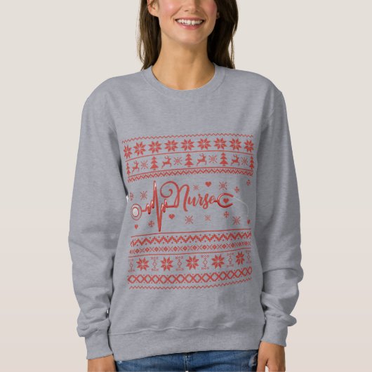 Sweatshirt Chaud de Noël joyeux et moche (Devant)