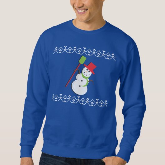 Sweatshirt Chaud de Noël moche Snowman (Devant)
