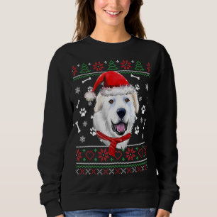 Sweatshirt Chaud doux Noël Grandes Pyrénées Santa Hat Pa