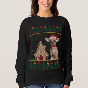 Sweatshirt Chaud moche Noël Chihuahua Santa Hat Reindee