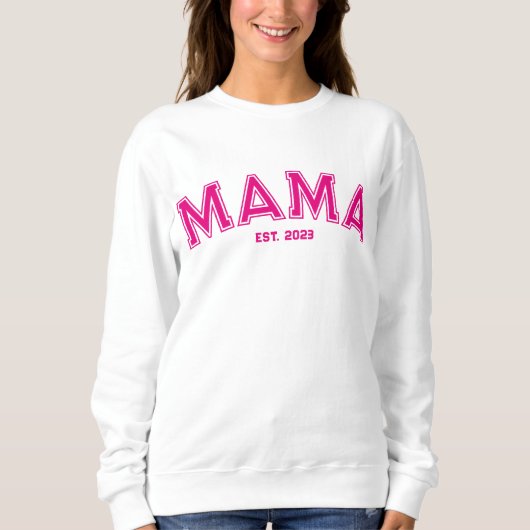 Sweatshirt Chaud Rose Sport Style Outline Mama (Devant)
