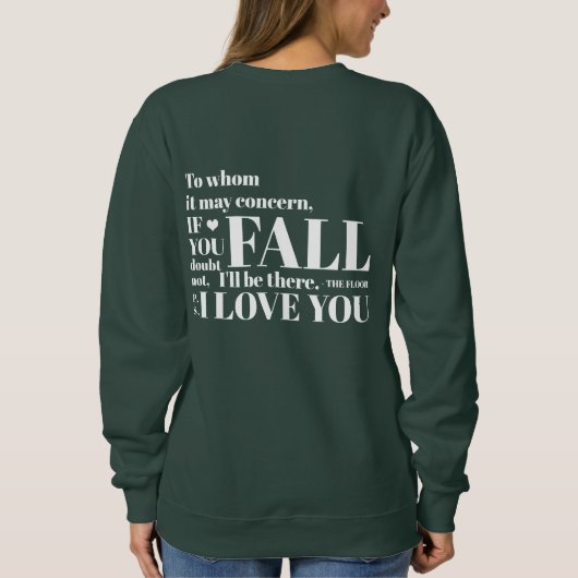 Sweatshirt Chaud vert automne amusant (Dos)