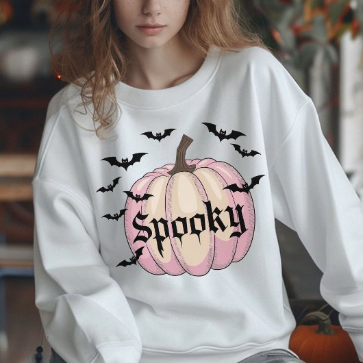 Sweatshirt Chauffe-chauves-souris Citrouille Halloween Pastel
