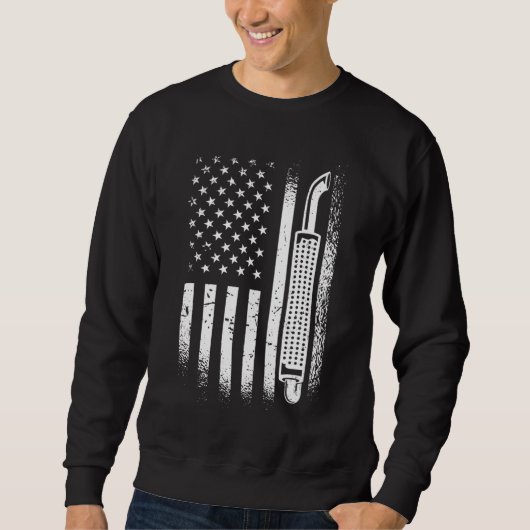 Sweatshirt Chauffeur de camion américain Drapeau (Devant)