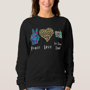 Sweatshirt Chauffeur de camion crème glacée Love Peace Leopar