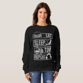 Sweatshirt Chauffeur de camion de remorque Mangez le sommeil  (Devant entier)