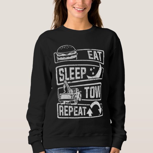 Sweatshirt Chauffeur de camion de remorque Mangez le sommeil (Devant)