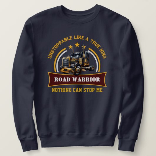 Sweatshirt Chauffeur de semi-camion du guerrier routier (Design devant)