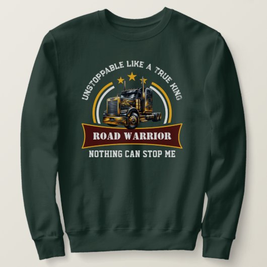 Sweatshirt Chauffeur de semi-camion du guerrier routier (Design devant)