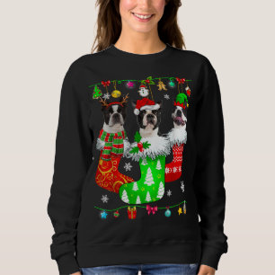 Sweatshirt Chaussettes de Noël Pyjama Boston Terrier Chien Ch