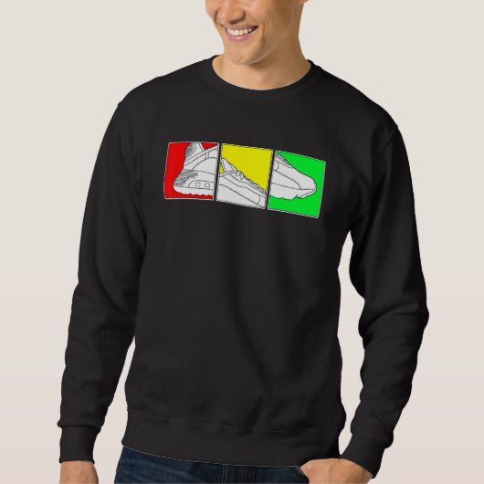 Sweatshirt Chaussures De Basket Tendance Avec Couleurs Rasta (Devant)