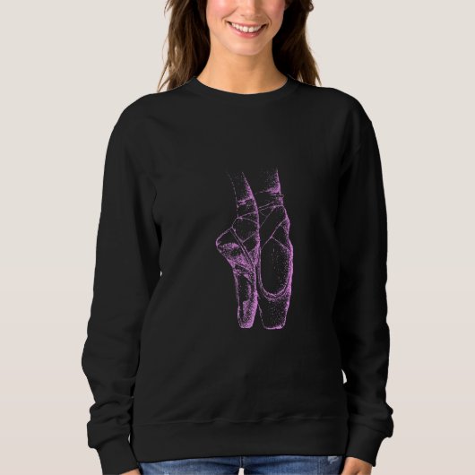 Sweatshirt Chaussures de danse de ballet rose (Devant)