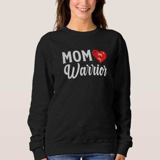 Sweatshirt CHD Guerrier Maman Maladie cardiaque congénitale C (Devant)
