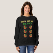 Sweatshirt Check Out My Six 6 Pack Peach Weightlifting Men's (Devant entier)