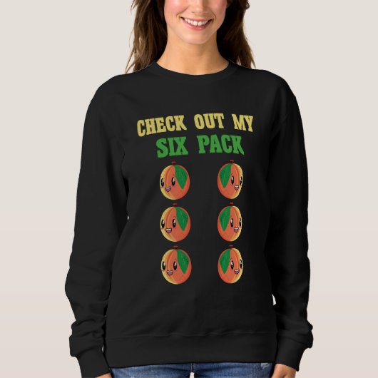 Sweatshirt Check Out My Six 6 Pack Peach Weightlifting Men's (Devant)