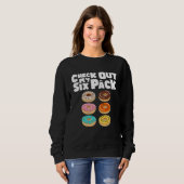 Sweatshirt Check Out My Six Pack Gym Donut Doughnut (Devant entier)