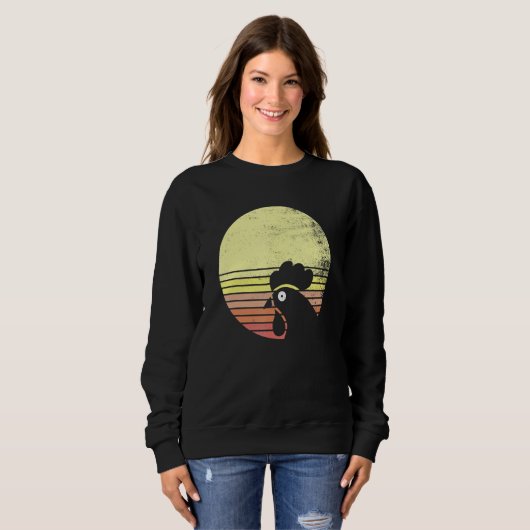 Sweatshirt Cheeky Chicken Retro Sunset (Devant entier)