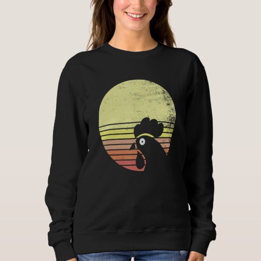 Sweatshirt Cheeky Chicken Retro Sunset (Devant)