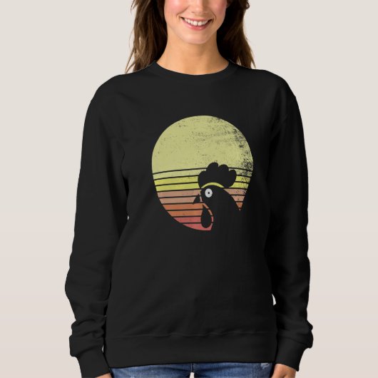 Sweatshirt Cheeky Chicken Retro Sunset   (Devant)