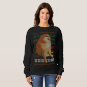 Sweatshirt Cheems Vilain Sweater Doge Design de mème (Devant entier)