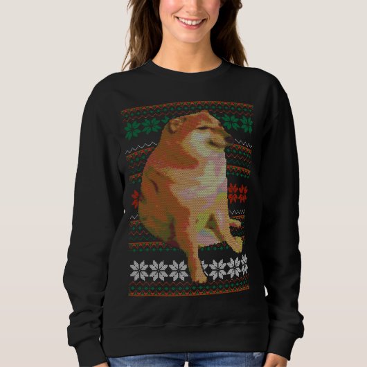 Sweatshirt Cheems Vilain Sweater Doge Design de mème (Devant)