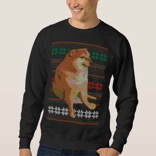 Sweatshirt Cheems Vilain Sweater Doge Design de mème (Devant)