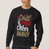 Sweatshirt Cheer Aunt Biggest Fan Leopard Print And Pom Pom (Devant)