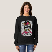 Sweatshirt Cheer Auntie Leopard Cute Messy Bun Hair Cheerlead (Devant entier)