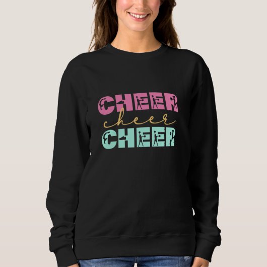 Sweatshirt Cheer Cheer Cheer Pom-pom girl fille Squad Chee Ad (Devant)