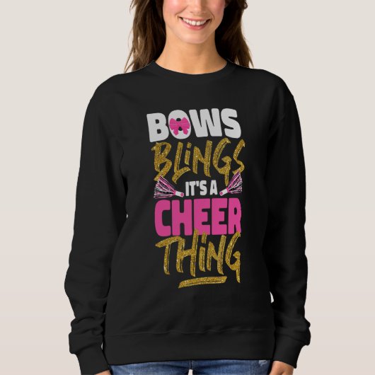 Sweatshirt Cheer Cheerled Bows Bling C'est une chose plus gai (Devant)