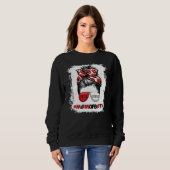 Sweatshirt Cheer Football Cheerleading Mom Of Both Messy Hair (Devant entier)