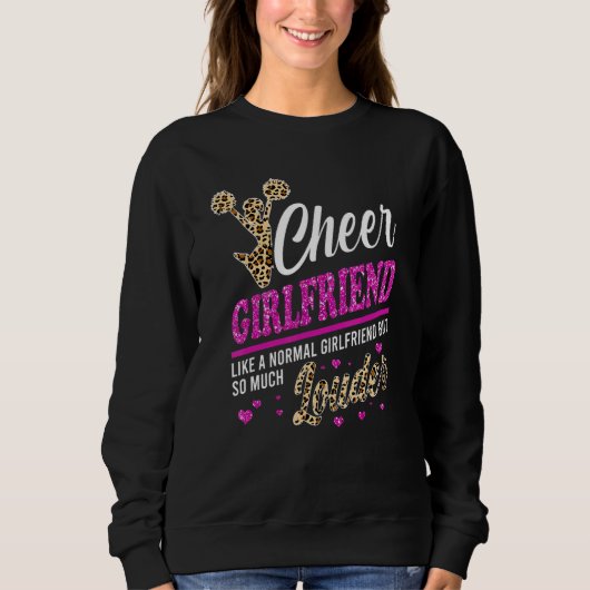 Sweatshirt Cheer Girlfriend Plus Grand Empreinte de léopard V (Devant)