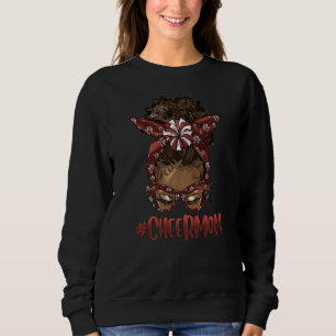 Sweatshirt Cheer MOM Fun Messy Bun Afro Hair African FOOTBALL
