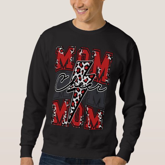 Sweatshirt Cheer Mom Lightning Bolt Leopard Cheetah Print Che (Devant)