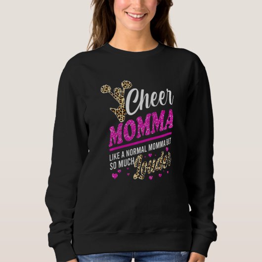 Sweatshirt Cheer Momma Plus Grand Empreinte de léopard Ventil (Devant)