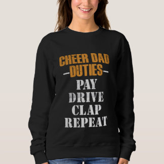 Sweatshirt Cheer Papa Duties Paie Drive Clap Drôle Pom-pom gi