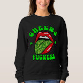 Sweatshirt Cheers F ckers St Patricks Day Lips Beer Drinking  (Devant)
