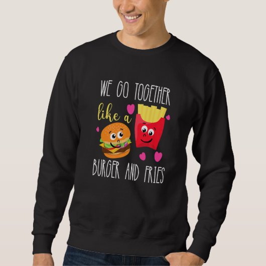 Sweatshirt Cheeseburger Cute Et Fries Pour Femmes Et Enfants (Devant)