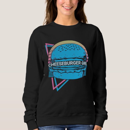 Sweatshirt Cheeseburger Girl  Burger Retro (Devant)