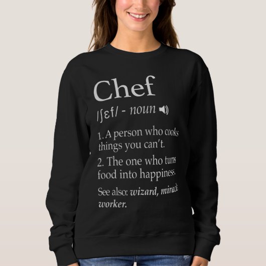Sweatshirt Chef Définition Funny Line Dit Cook Cuisine Ch (Devant)