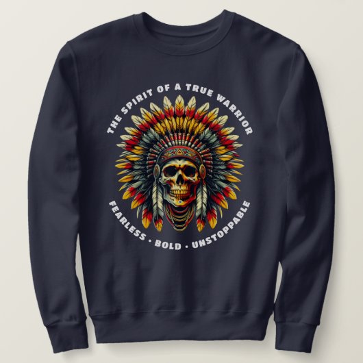 Sweatshirt Chef du crâne amérindien (Design devant)