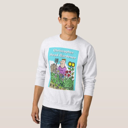 Sweatshirt Chef Gardener. Ajoutez Nom Choix. (Devant entier)