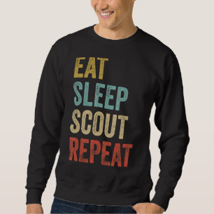 Sweatshirt Chef Scoutisme Scoutisme Retro Eat Sleep