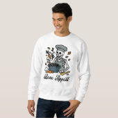 Sweatshirt Chef squelette Halloween - Éffrayant Automne Cuisi (Devant entier)