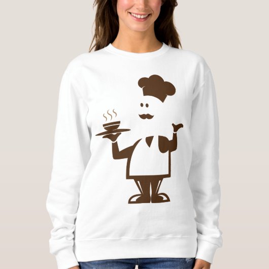 Sweatshirt Chef tenant un bol de soupe (Devant)
